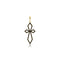 Dominique Cohen delicate art deco cross with hinge bail<br>in black diamonds and 18k yellow gold <span class='visuallyhidden'>Text, call 323-404-2959 for shopping help.</span>